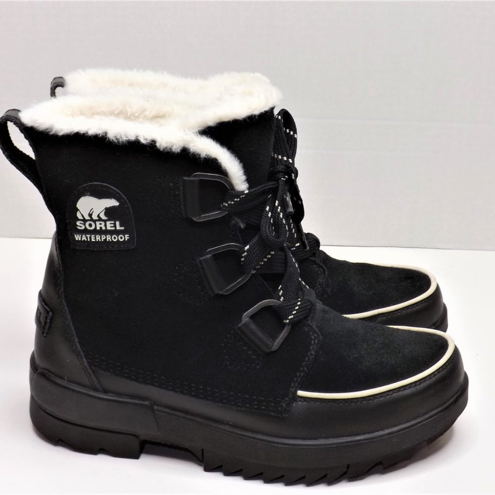 SOREL Women's Black NL3488-010 Suede Lace Up Waterproof Torino II Boots SIZE 7